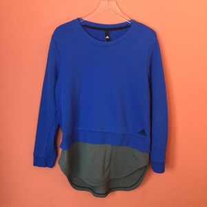 Adidas blue/gray long sleeve sweatshirt